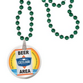 Round Mardi Gras Beads with Decal on Disk - Green